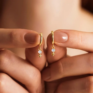 Mini Opal Huggie Hoop Earring