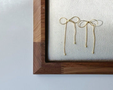 Cute Ribbon Earrings in Gold or Silver