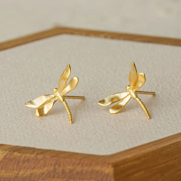 Gold Dragonfly Earrings