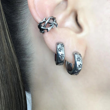 Gothic Stars Hoop Earrings