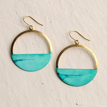 Turquoise Blue Hoop Earrings