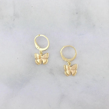 Butterfly Charm Hoop Earrings