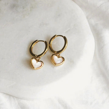 Gold Heart Hoop Earrings