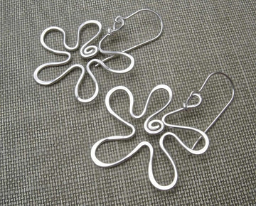 Retro Flower Sterling Silver Earrings