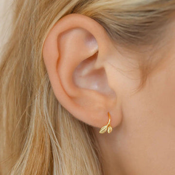 Dainty Leaves Earrings in Gold or Silver