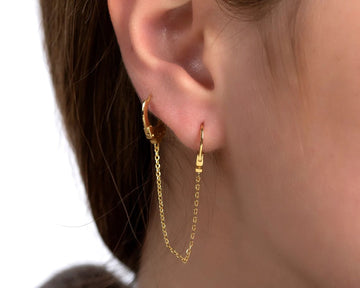Handcuff Hoop Earrings in 18K Gold or Sterling Silver