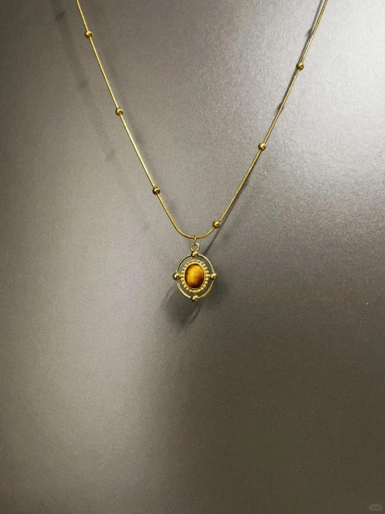 Sunset Tiger's Eye Stone Necklace