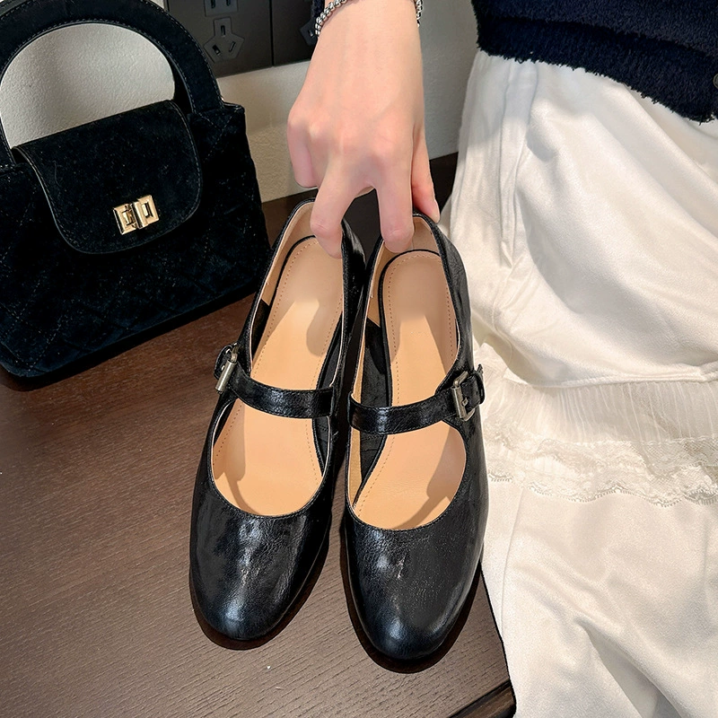 Red Ankle Strap Mary Jane Ballet Flats