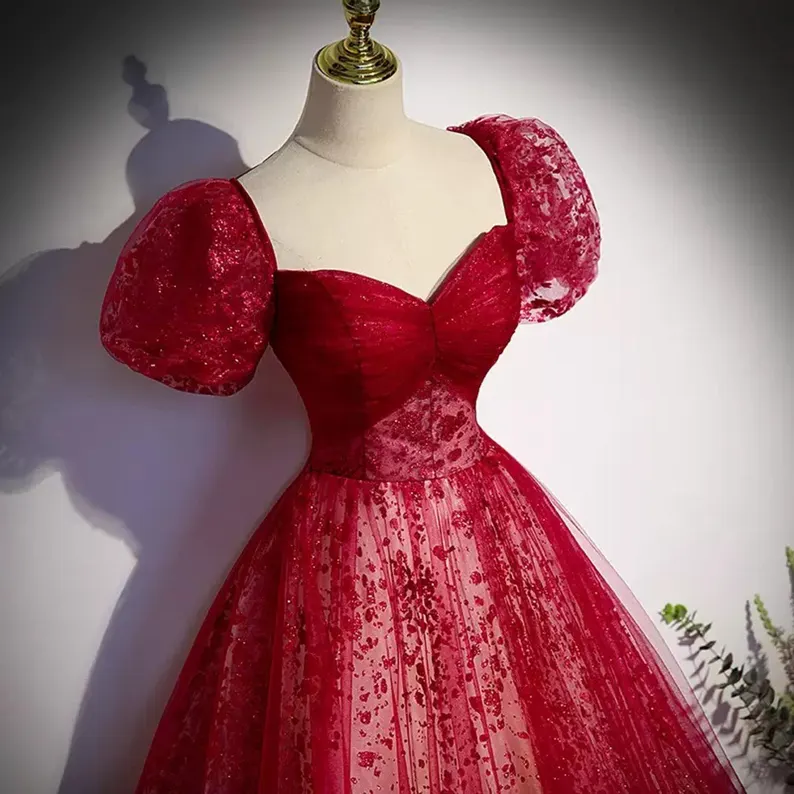 Red Tulle Prom Dress