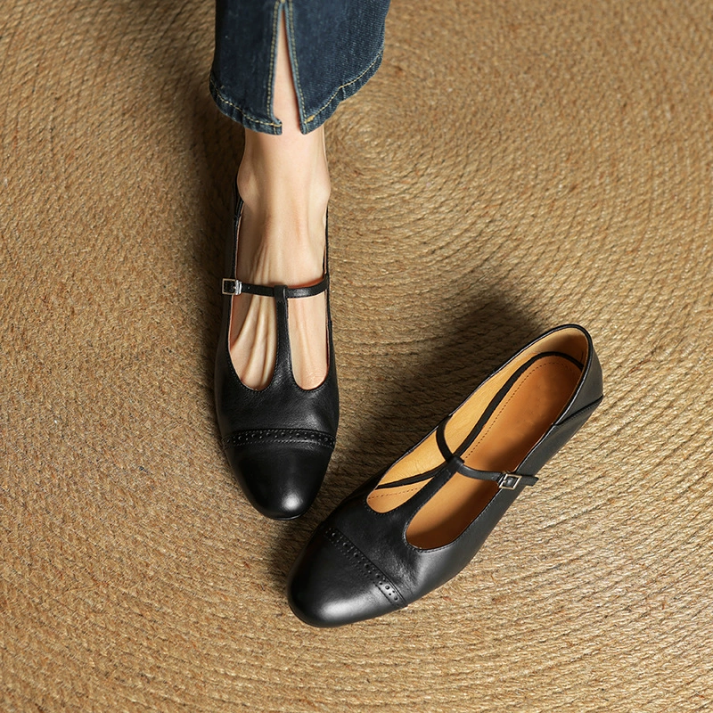 Retro Woman Brown Mary Jane Shoes