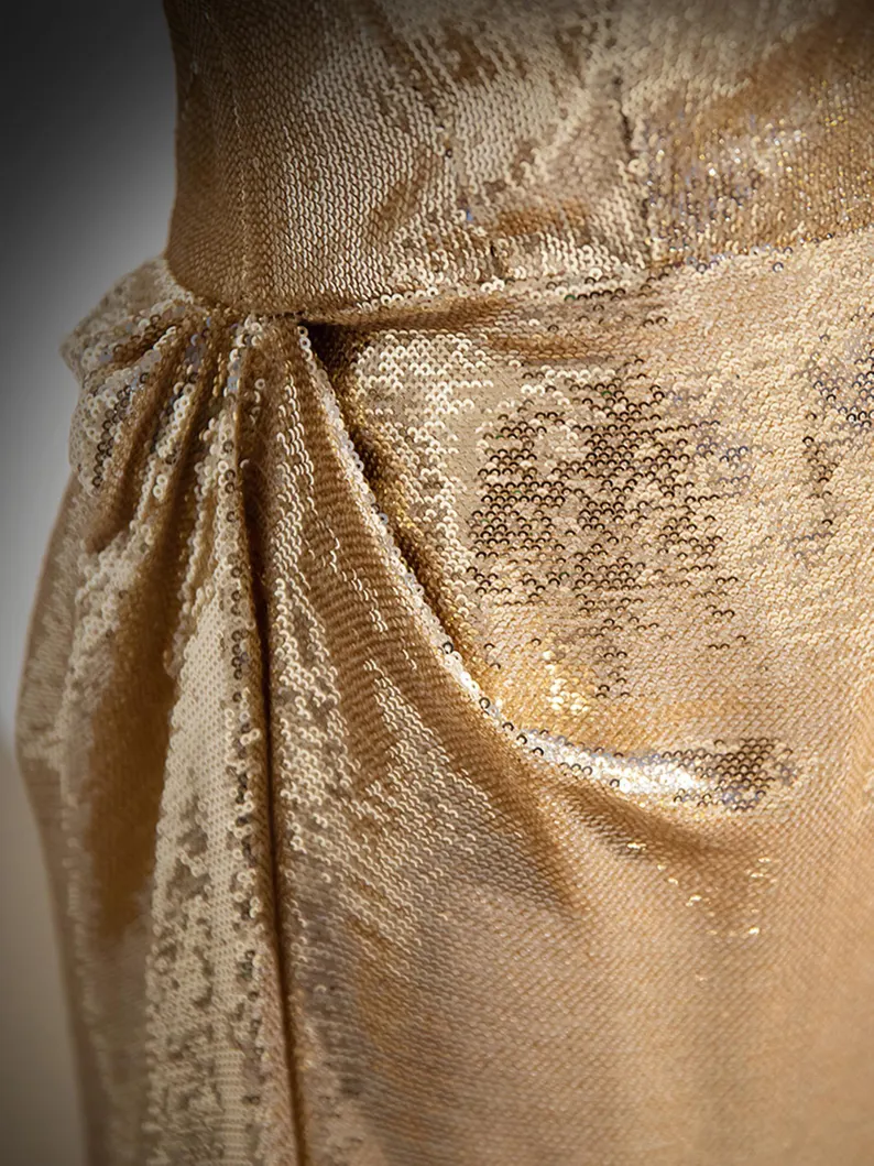 Gorgeous Gold Tube Long Prom Dress