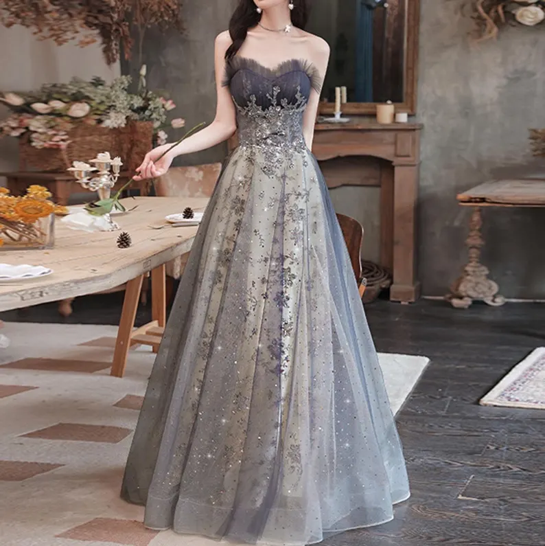 Sweetheart Beaded Crystal Prom Dress