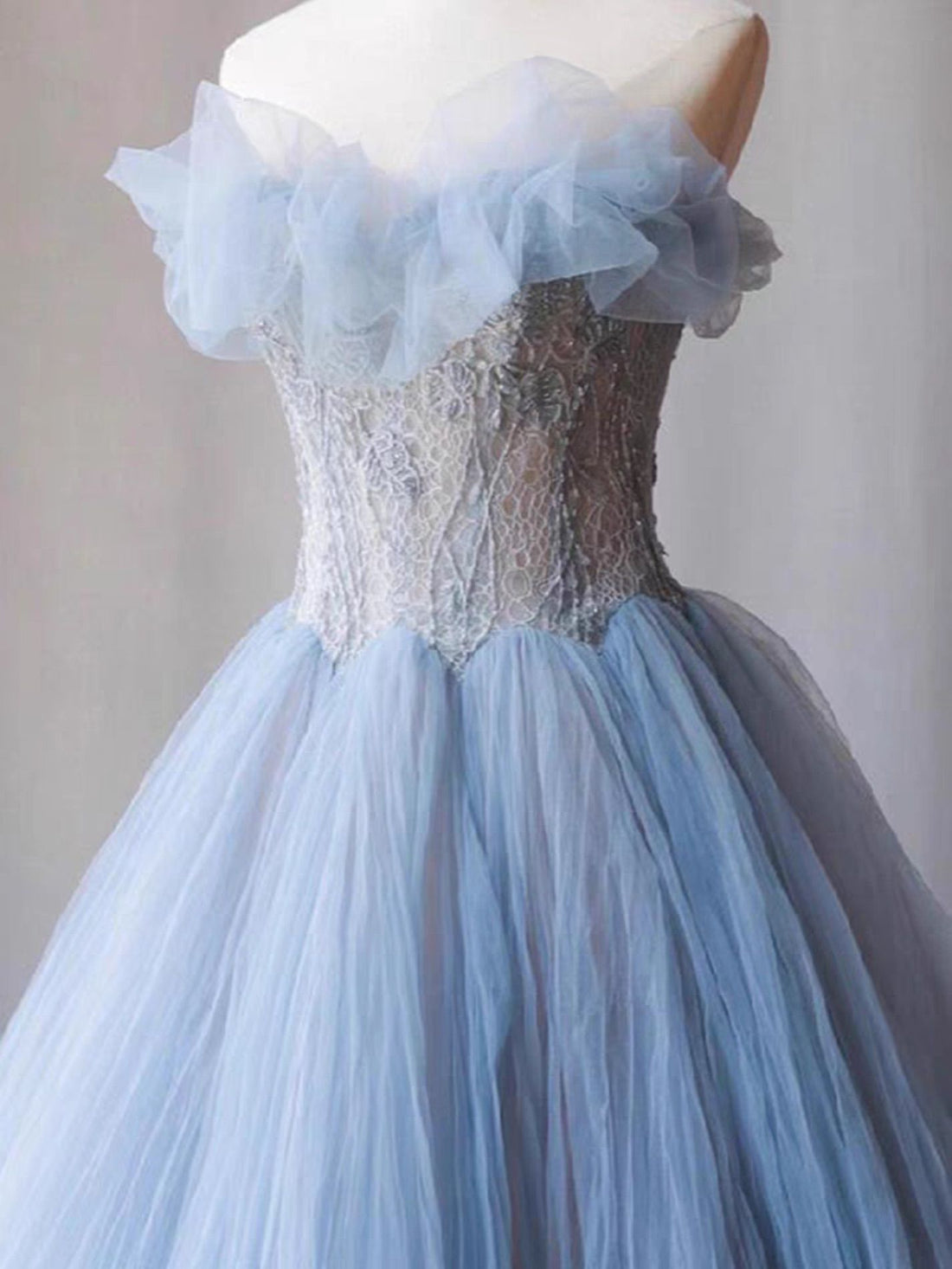 Fairy Blue Tube Prom Dress
