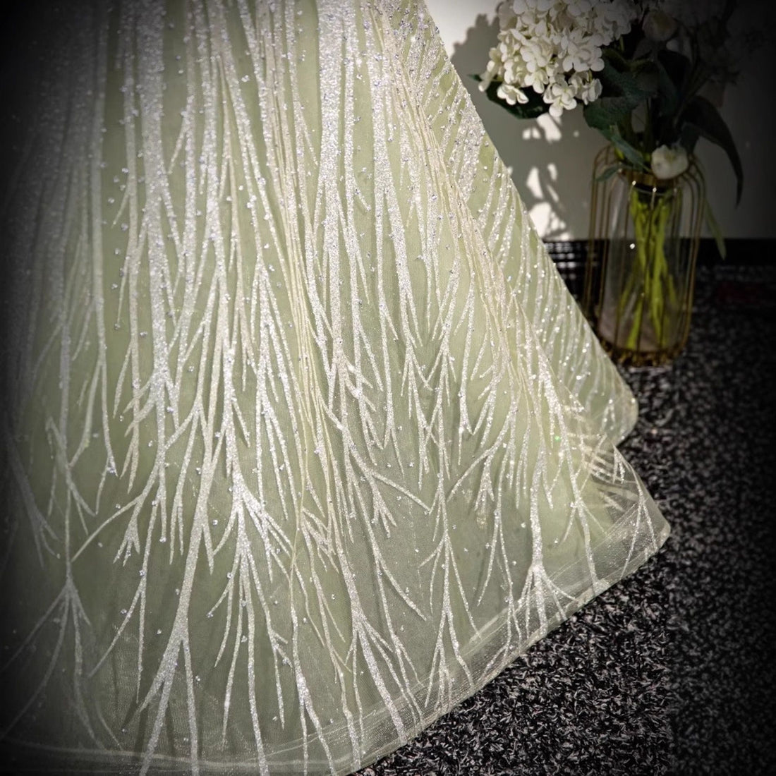 Fantasy Green Tulle Wedding Prom Dress