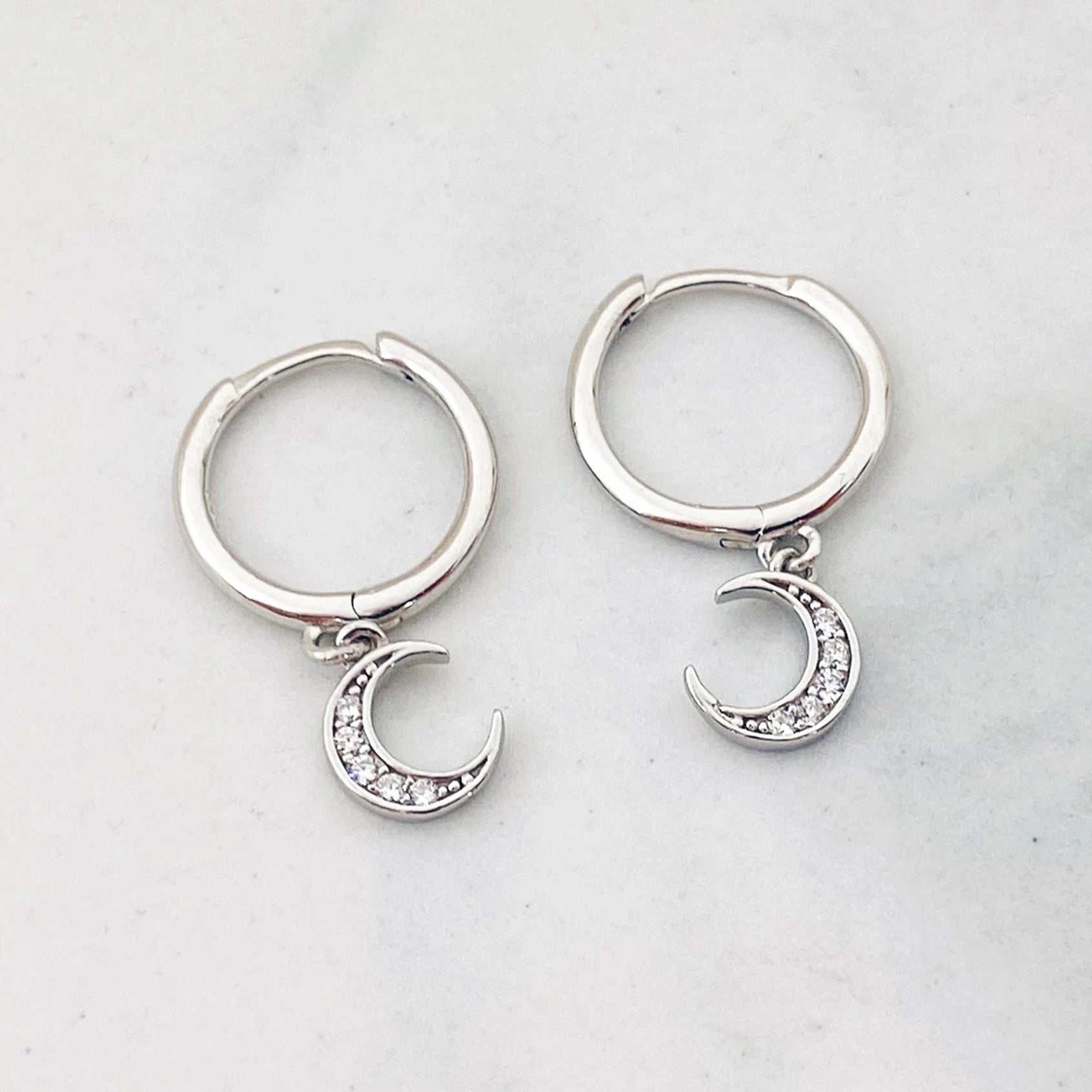 Crescent Moon Huggie Earrings