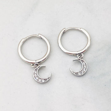 Crescent Moon Huggie Earrings