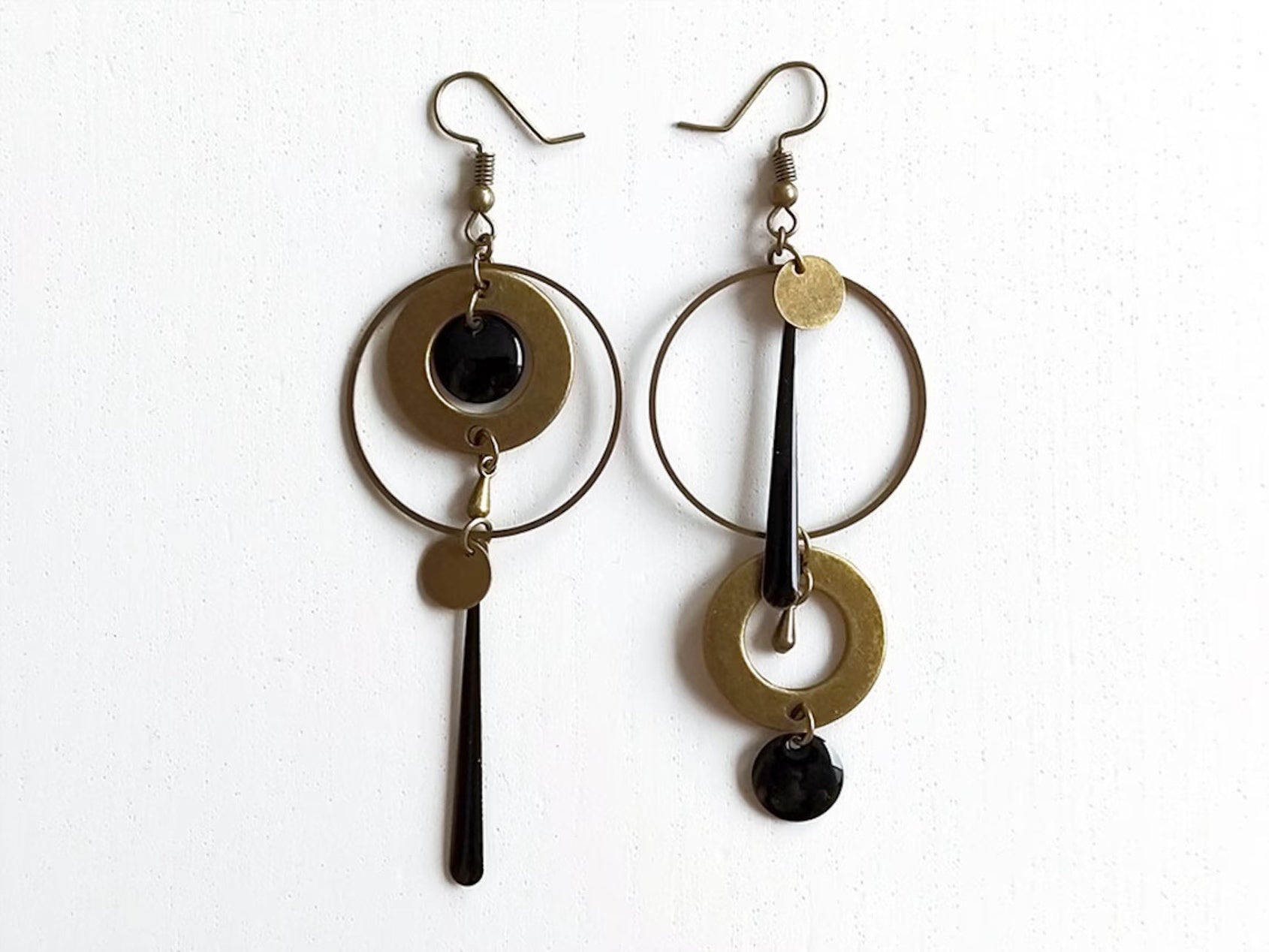Asymmetrical Bronze Earrings