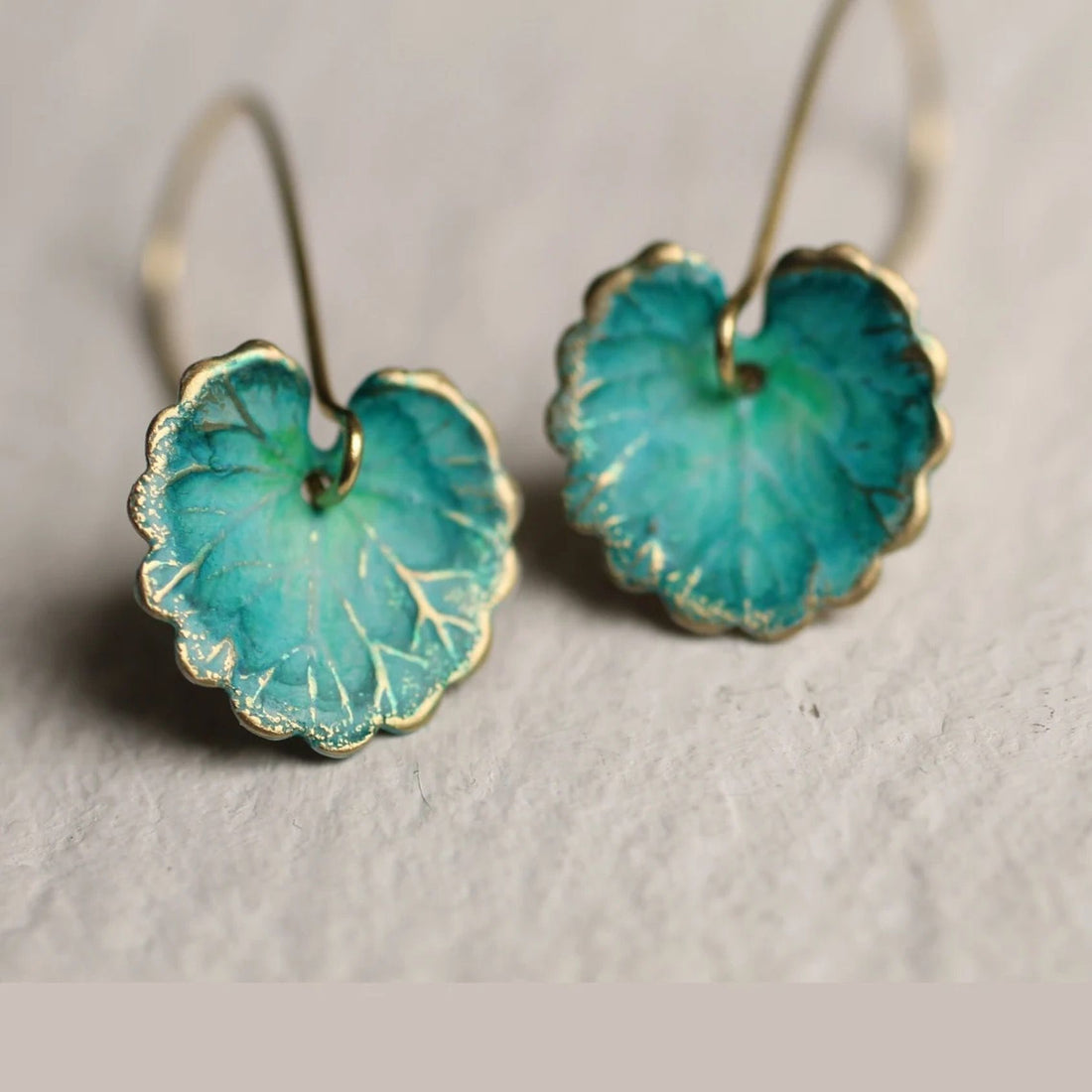 Art Nouveau Turquoise Leaf Earrings