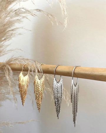 Eryn Feathered Fringe Earrings