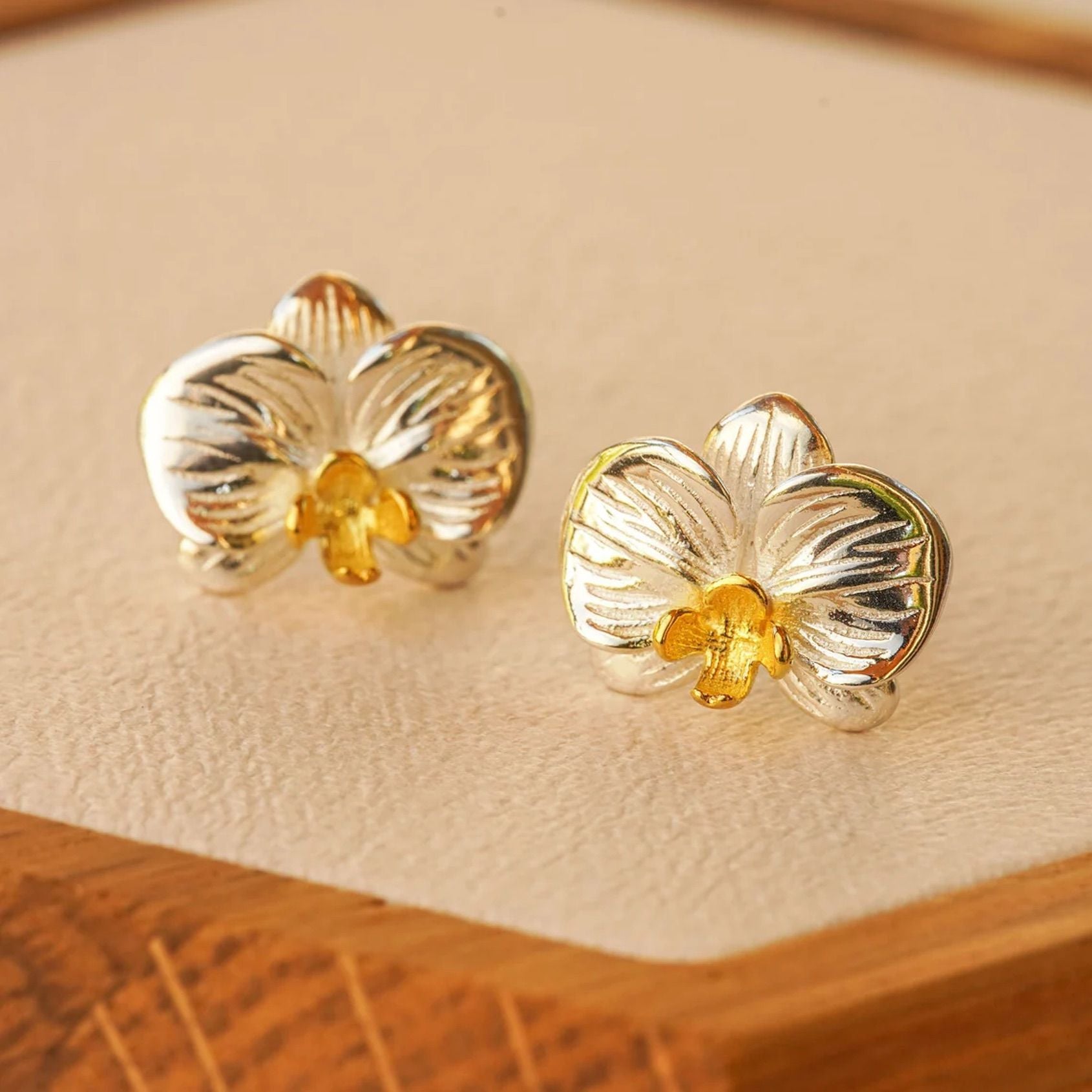 Orchid Flower Earring Made From Sterling Silver