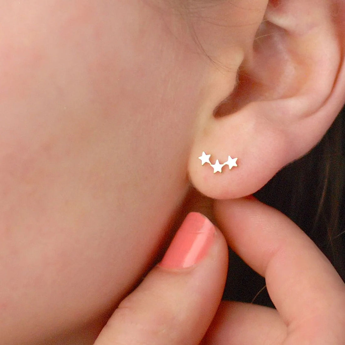 Tiny Gold Star Ear Climber