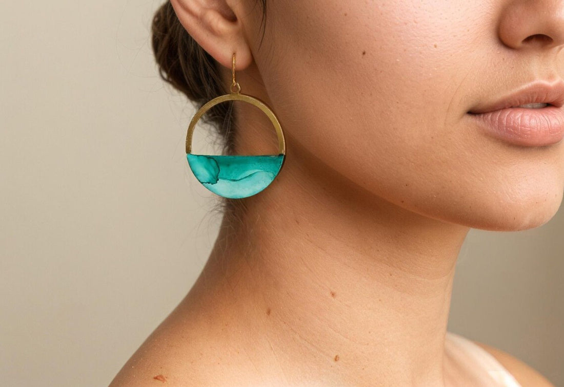 Turquoise Blue Hoop Earrings