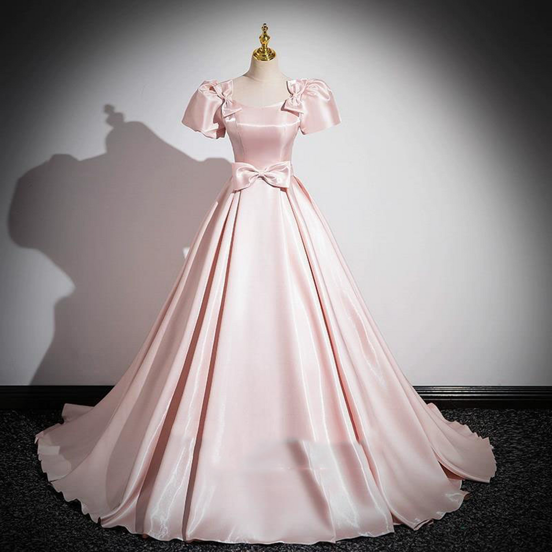 Pink Princess Birthday Satin Prom Dress