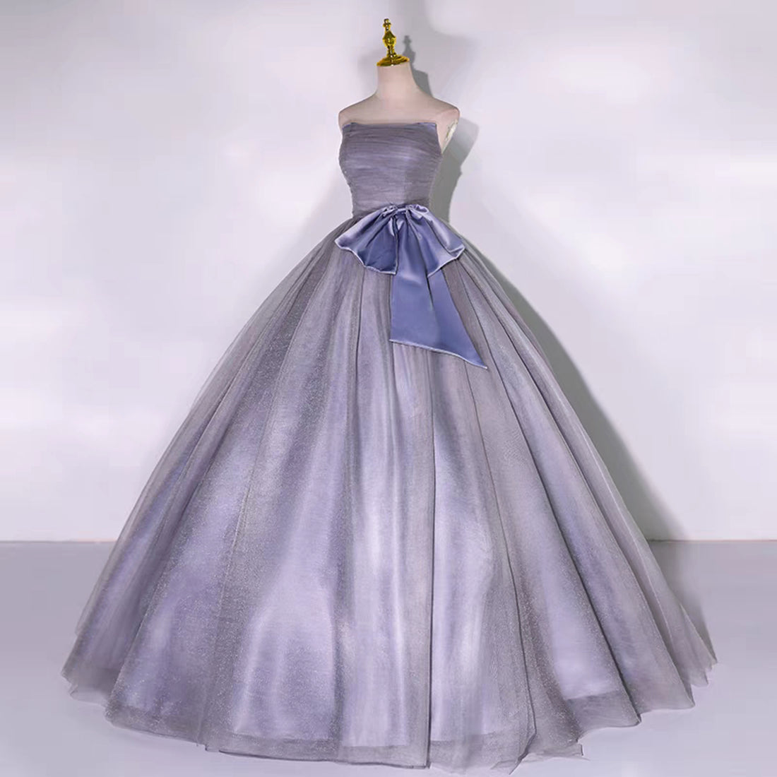Fantasy Purple Tube Tulle Prom Dress
