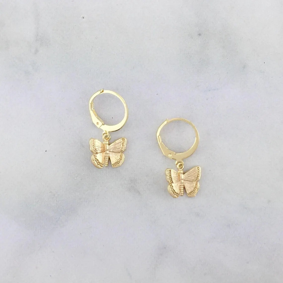Butterfly Charm Hoop Earrings
