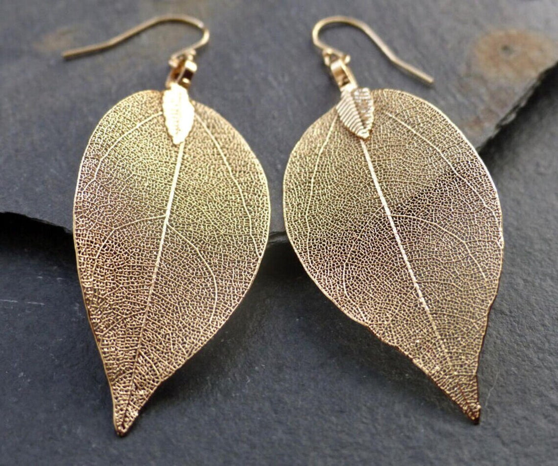 18K Gold Leaf Earrings