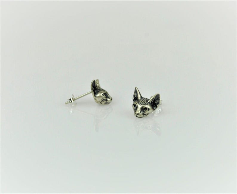 Sterling Silver Quirky Cat Halloween Earrings