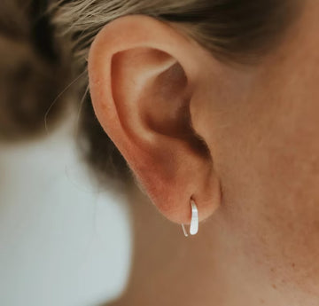 Small Sterling Silver Open Hoop Minimalist Earrings