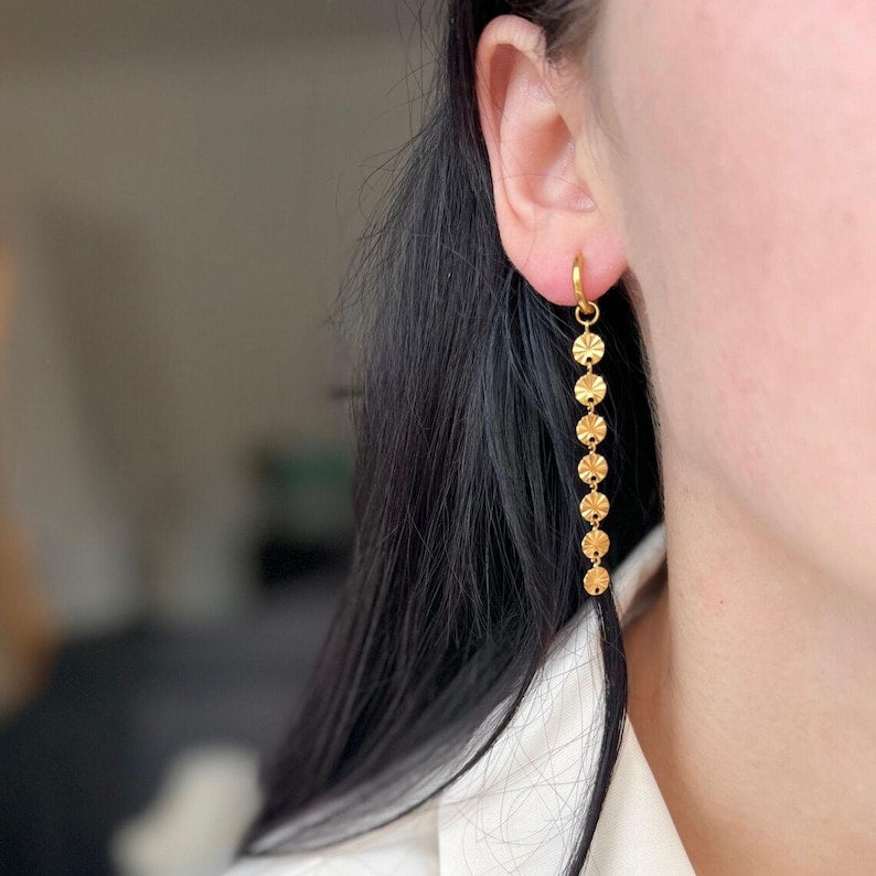 18K Gold Dangle Earrings