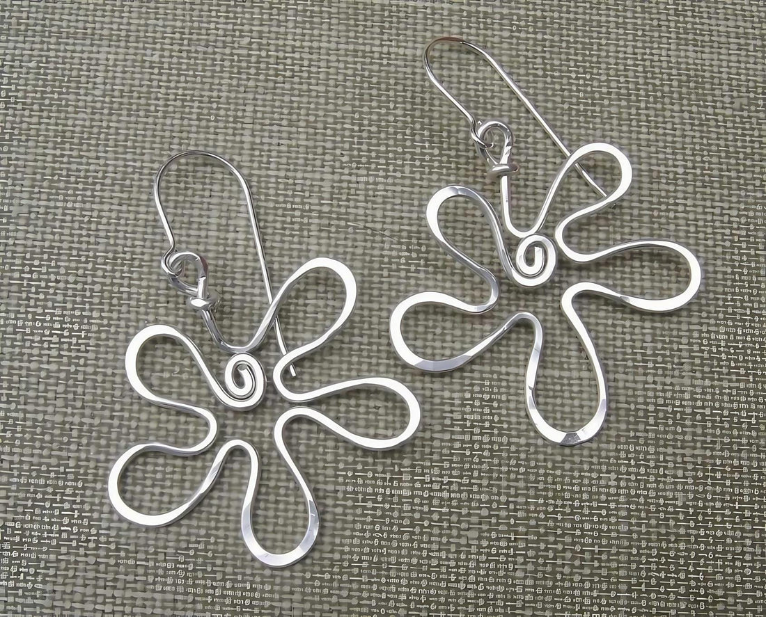 Retro Flower Sterling Silver Earrings