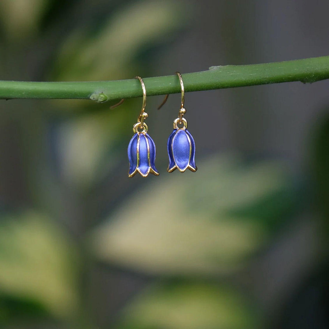 Bluebell Flower Single Drop Hook Earrings