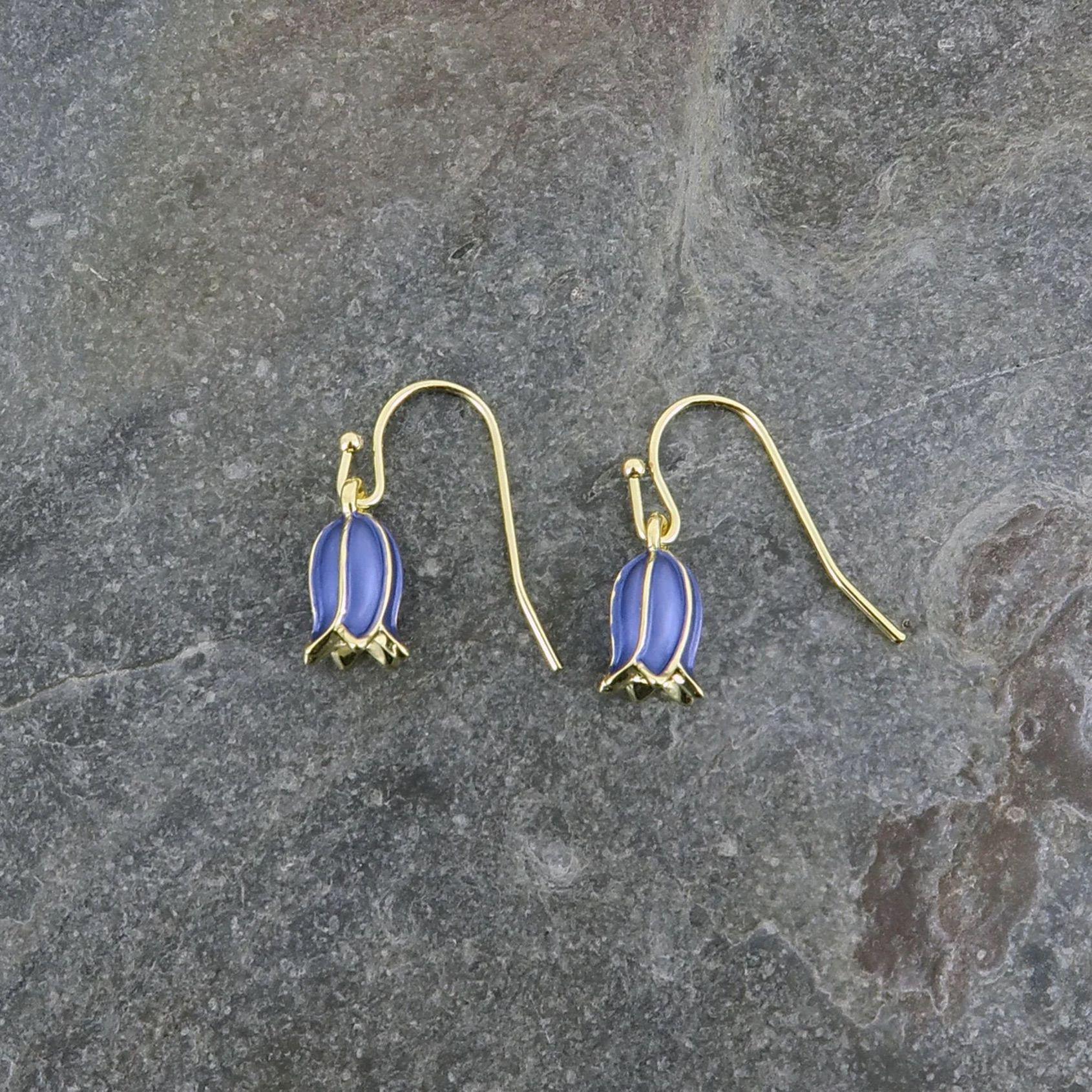 Bluebell Flower Single Drop Hook Earrings