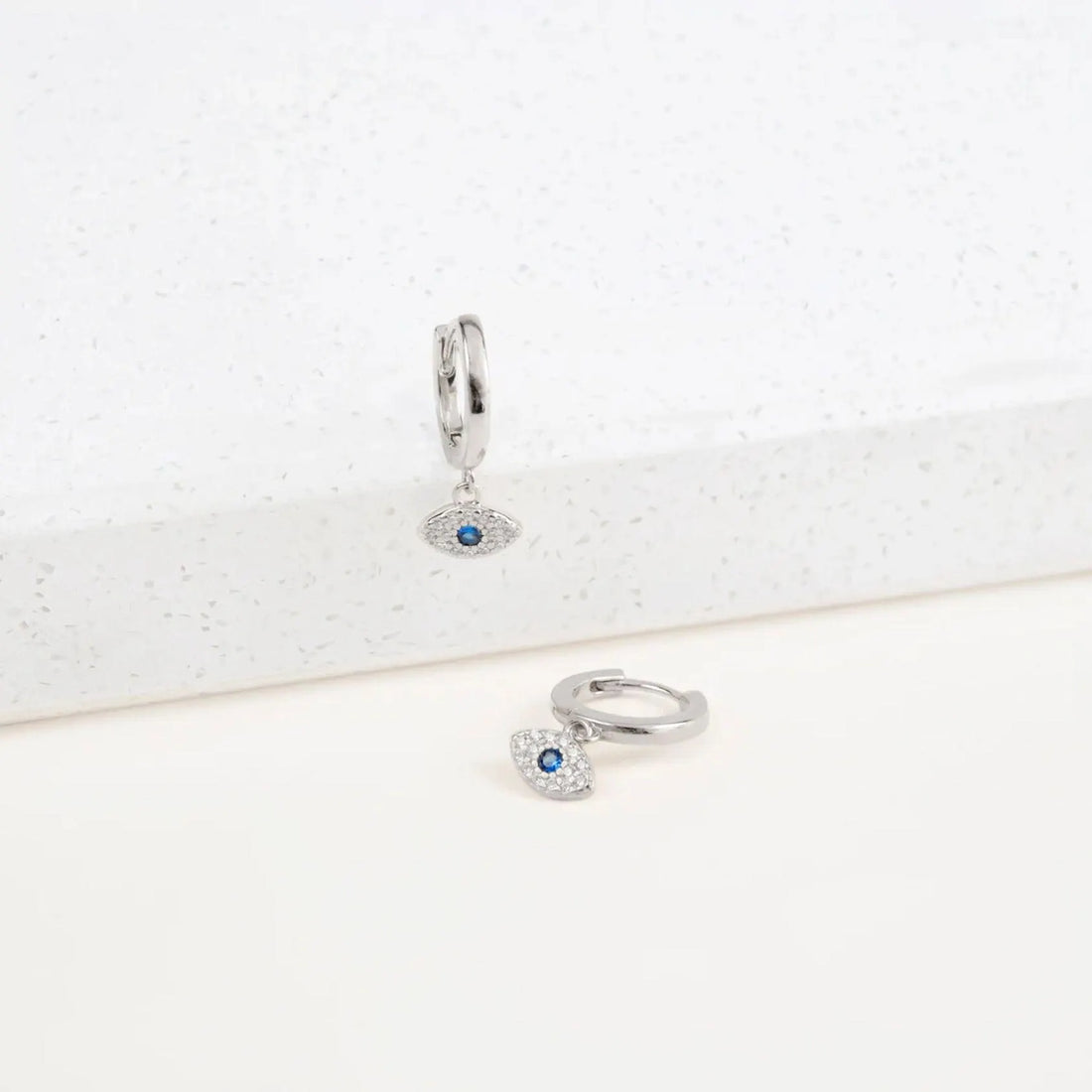 Eye Charm Huggie Hoop Earrings