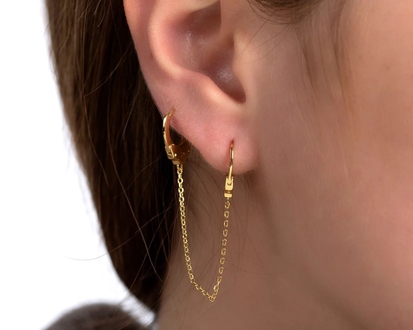 Handcuff Hoop Earrings in 18K Gold or Sterling Silver
