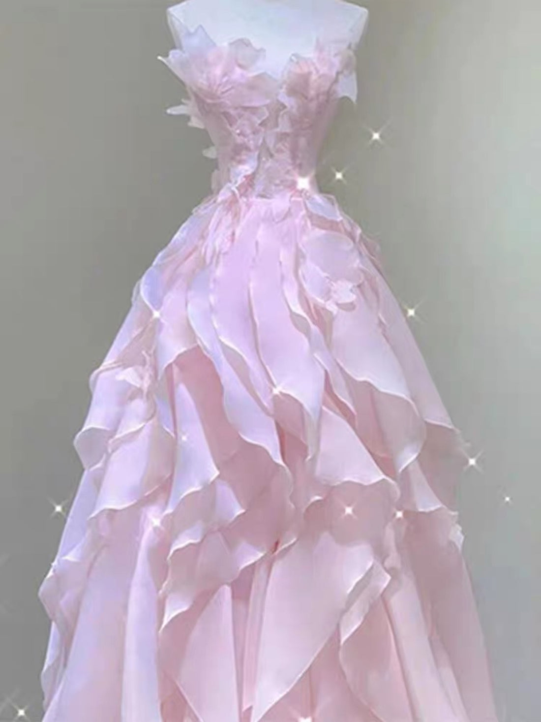 Princess Pink Tiered Dress for Cocktail Party Dress